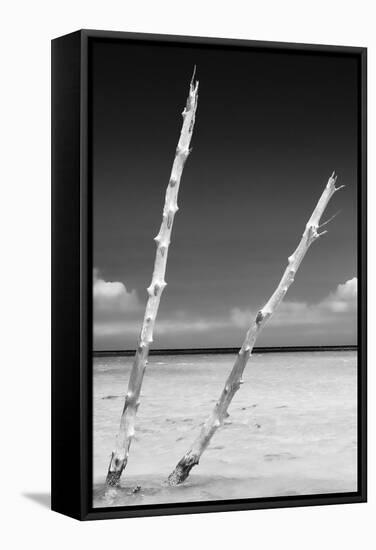 Cuba Fuerte Collection B&W - Alone in the Ocean III-Philippe Hugonnard-Framed Stretched Canvas