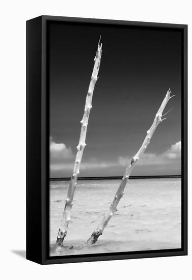 Cuba Fuerte Collection B&W - Alone in the Ocean III-Philippe Hugonnard-Framed Stretched Canvas