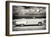 Cuba Fuerte Collection B&W - American Classic Car on the Beach II-Philippe Hugonnard-Framed Photographic Print