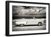 Cuba Fuerte Collection B&W - American Classic Car on the Beach II-Philippe Hugonnard-Framed Photographic Print