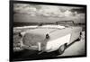 Cuba Fuerte Collection B&W - American Classic Car on the Beach III-Philippe Hugonnard-Framed Photographic Print