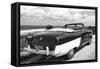 Cuba Fuerte Collection B&W - American Classic Car on the Beach IV-Philippe Hugonnard-Framed Stretched Canvas