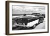 Cuba Fuerte Collection B&W - American Classic Car on the Beach IV-Philippe Hugonnard-Framed Photographic Print