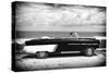 Cuba Fuerte Collection B&W - American Classic Car on the Beach-Philippe Hugonnard-Stretched Canvas