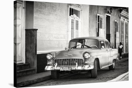 Cuba Fuerte Collection B&W - Chevy Classic Car in Trinidad-Philippe Hugonnard-Stretched Canvas