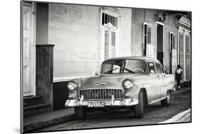 Cuba Fuerte Collection B&W - Chevy Classic Car in Trinidad-Philippe Hugonnard-Mounted Photographic Print