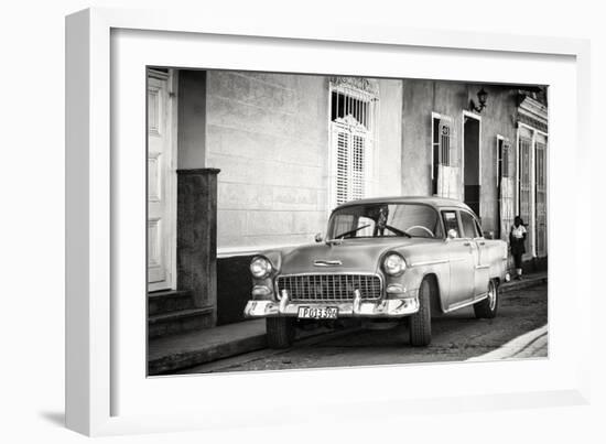 Cuba Fuerte Collection B&W - Chevy Classic Car in Trinidad-Philippe Hugonnard-Framed Photographic Print