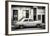 Cuba Fuerte Collection B&W - Classic American Car in Havana Street III-Philippe Hugonnard-Framed Photographic Print