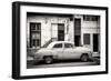 Cuba Fuerte Collection B&W - Classic American Car in Havana Street III-Philippe Hugonnard-Framed Photographic Print