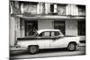 Cuba Fuerte Collection B&W - Classic American Car in Havana Street-Philippe Hugonnard-Mounted Photographic Print