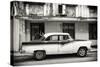 Cuba Fuerte Collection B&W - Classic American Car in Havana Street-Philippe Hugonnard-Stretched Canvas