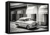 Cuba Fuerte Collection B&W - Classic American Car-Philippe Hugonnard-Framed Stretched Canvas