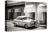 Cuba Fuerte Collection B&W - Classic American Car-Philippe Hugonnard-Stretched Canvas