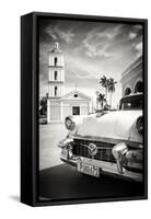 Cuba Fuerte Collection B&W - Classic Car in Santa Clara-Philippe Hugonnard-Framed Stretched Canvas