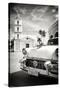 Cuba Fuerte Collection B&W - Classic Car in Santa Clara-Philippe Hugonnard-Stretched Canvas