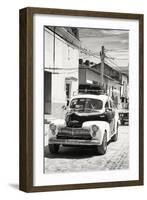 Cuba Fuerte Collection B&W - Classic Car Taxi-Philippe Hugonnard-Framed Photographic Print
