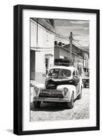 Cuba Fuerte Collection B&W - Classic Car Taxi-Philippe Hugonnard-Framed Photographic Print