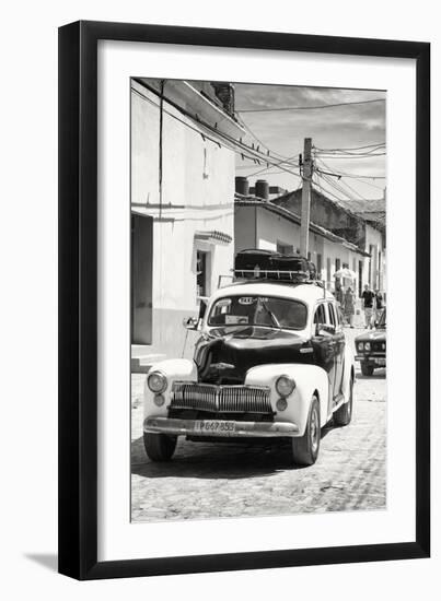 Cuba Fuerte Collection B&W - Classic Car Taxi-Philippe Hugonnard-Framed Photographic Print