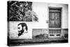Cuba Fuerte Collection B&W - Cuban Façade-Philippe Hugonnard-Stretched Canvas