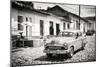 Cuba Fuerte Collection B&W - Cuban Taxi in Trinidad II-Philippe Hugonnard-Mounted Photographic Print