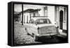 Cuba Fuerte Collection B&W - Ford Classic American Car-Philippe Hugonnard-Framed Stretched Canvas