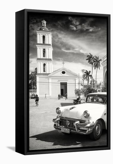 Cuba Fuerte Collection B&W - Iglesia San Juan Bautista de Remedios-Philippe Hugonnard-Framed Stretched Canvas