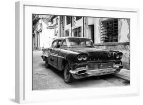 Cuba Fuerte Collection B&W - Old American Pontiac-Philippe Hugonnard-Framed Photographic Print