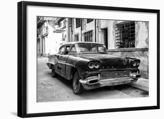 Cuba Fuerte Collection B&W - Old American Pontiac-Philippe Hugonnard-Framed Photographic Print