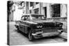 Cuba Fuerte Collection B&W - Old American Pontiac-Philippe Hugonnard-Stretched Canvas