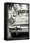 Cuba Fuerte Collection B&W - Old American Taxi Car III-Philippe Hugonnard-Framed Stretched Canvas