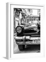 Cuba Fuerte Collection B&W - Old American Taxi Car IV-Philippe Hugonnard-Framed Photographic Print