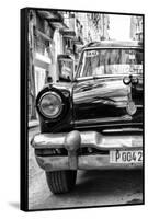 Cuba Fuerte Collection B&W - Old American Taxi Car IV-Philippe Hugonnard-Framed Stretched Canvas