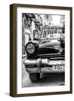 Cuba Fuerte Collection B&W - Old American Taxi Car IV-Philippe Hugonnard-Framed Photographic Print