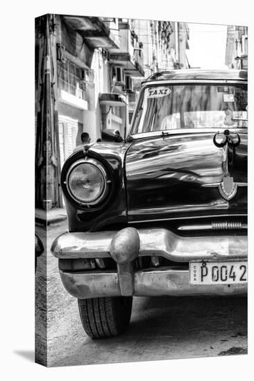Cuba Fuerte Collection B&W - Old American Taxi Car IV-Philippe Hugonnard-Stretched Canvas