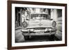 Cuba Fuerte Collection B&W - Old American Taxi Car-Philippe Hugonnard-Framed Photographic Print