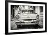 Cuba Fuerte Collection B&W - Old American Taxi Car-Philippe Hugonnard-Framed Photographic Print