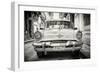 Cuba Fuerte Collection B&W - Old American Taxi Car-Philippe Hugonnard-Framed Photographic Print