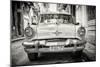 Cuba Fuerte Collection B&W - Old American Taxi Car-Philippe Hugonnard-Mounted Photographic Print