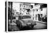 Cuba Fuerte Collection B&W - Old Car in the Streets of Havana III-Philippe Hugonnard-Stretched Canvas