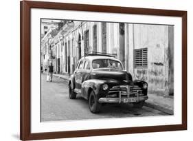 Cuba Fuerte Collection B&W - Old Chevy in Havana II-Philippe Hugonnard-Framed Photographic Print