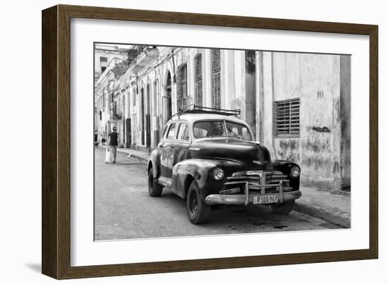 Cuba Fuerte Collection B&W - Old Chevy in Havana II-Philippe Hugonnard-Framed Photographic Print