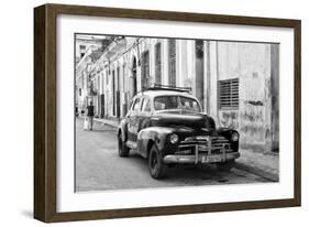 Cuba Fuerte Collection B&W - Old Chevy in Havana II-Philippe Hugonnard-Framed Photographic Print