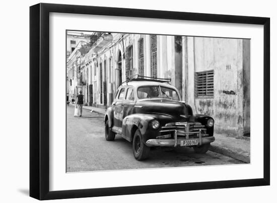 Cuba Fuerte Collection B&W - Old Chevy in Havana II-Philippe Hugonnard-Framed Photographic Print