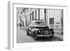 Cuba Fuerte Collection B&W - Old Chevy in Havana II-Philippe Hugonnard-Framed Photographic Print