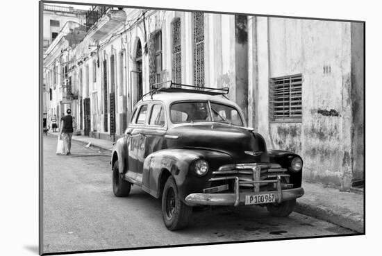 Cuba Fuerte Collection B&W - Old Chevy in Havana II-Philippe Hugonnard-Mounted Photographic Print
