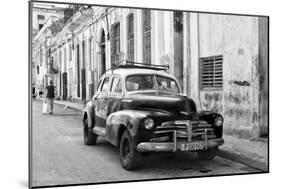 Cuba Fuerte Collection B&W - Old Chevy in Havana II-Philippe Hugonnard-Mounted Photographic Print