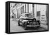 Cuba Fuerte Collection B&W - Old Chevy in Havana II-Philippe Hugonnard-Framed Stretched Canvas