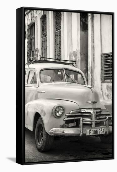 Cuba Fuerte Collection B&W - Old Chevy in Havana III-Philippe Hugonnard-Framed Stretched Canvas