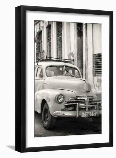 Cuba Fuerte Collection B&W - Old Chevy in Havana III-Philippe Hugonnard-Framed Photographic Print