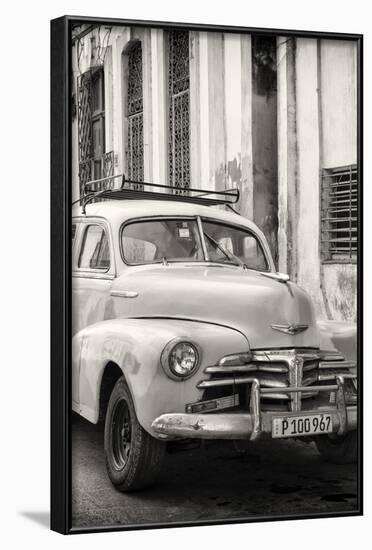 Cuba Fuerte Collection B&W - Old Chevy in Havana III-Philippe Hugonnard-Framed Photographic Print